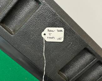 M136 - $100. Folding Poker Table. Measures 4' across. Seats 8 players. 