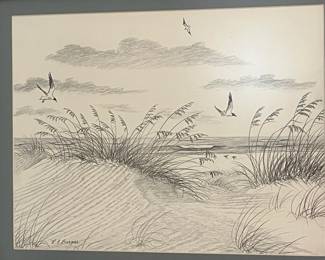 M48 - $25. Ruth Ann Burgess Print. Measures 17" wide x 14" tall framed. 