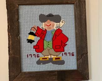 M57 - $20. Bicentennial Needlepoint. Measures 15.25 x 17.25". 