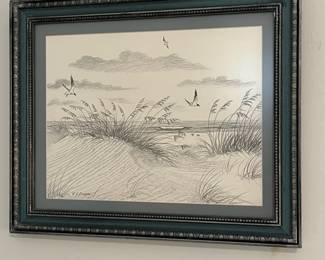 M48 - $25. Ruth Ann Burgess Print. Measures 17" wide x 14" tall framed. 