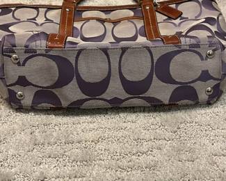 M114 - $35. Vintage Signature Coach Tote. Measures 16" x 3.25" x 10". 