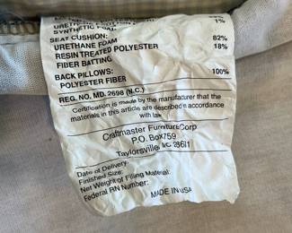 M73 - $600. Craftmaster Couch with Denim Slipcover. Measures 88" wide x 37" deep x 31" tall. 