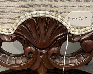 M32 - $60. Upholstered Bench. Measures 40" wide x 19"deep x 18" tall. Has some minor staining on upholstery. 