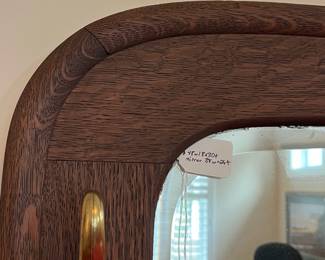 M53 - $85. Antique Framed Mirror with hooks. Measures 48" x 18" x 30" tall. Beautiful antique frame with original mirror. 