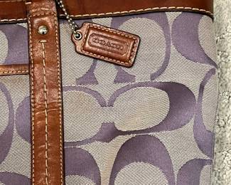 M114 - $35. Vintage Signature Coach Tote. Measures 16" x 3.25" x 10". 