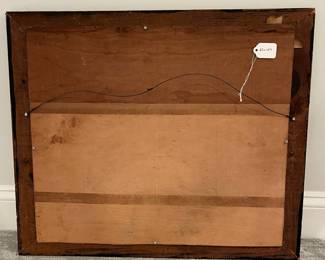 M49 - $30. Antique Framed Wall Mirror. Measures 23" x 27". Currently can only be hung horizontally as photographed. Does have a few missing decorative pieces. 