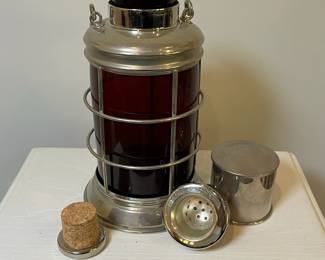 M15 - $100. AM2001 Lantern Decanter with Cup. No 1231F. Red Globe. 