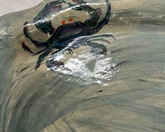 M132 - $25. Pottery Crab Platter. 