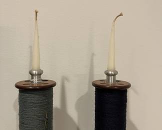 M125 - $25 PAIR Spool Candle Sticks. 