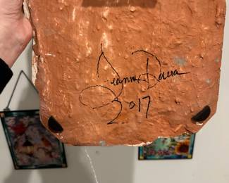 M139 - $60. Original Art by Jeanne Dana. PaperAndStone - Bronze. Wall Sculpture. Measures 10.5" x 15.5". 