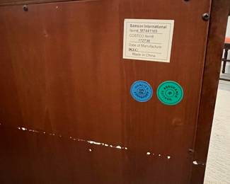 M33 - $95. Samson International. Measures 46.5" x 22" x 26.5". Short dresser / TV Stand. Sturdy and in good condition - scratch on the top. Drawers slide easily. 