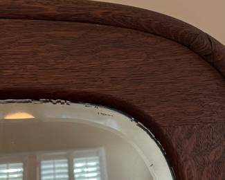 M53 - $85. Antique Framed Mirror with hooks. Measures 48" x 18" x 30" tall. Beautiful antique frame with original mirror. 