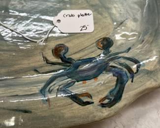 M132 - $25. Pottery Crab Platter. 