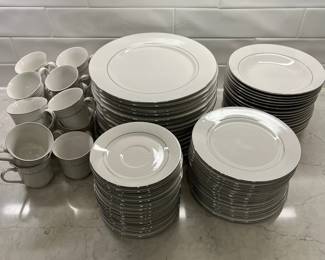 M93 - $150. "Classic Platinum" China.  Service for 16 of most pieces. Some minor wear on the trim. 