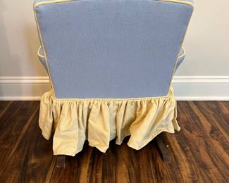 M83 - $50. Small Upholstered CHILDS Rocker. (Toddler Size!) Measures 21" wide x 20" deep x 24" tall. 