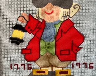 M57 - $20. Bicentennial Needlepoint. Measures 15.25 x 17.25". 