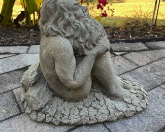 M75 - $25. Garden Sculpture. Resin - NOT concrete but sturdy and won't blow away. Measures 14" tall. Minor surface damage. 