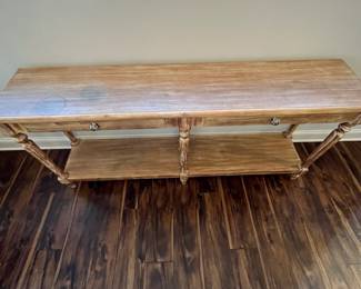 M24 - $145. Console / Sofa Table. Measures 71" long x 16" deep x 32" tall. 2 drawer slide easily. Sturdy and looks very nice!