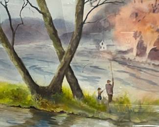 M60 - $55. Original Watercolor Painting signed Susan Haddad. Measures 19" x 15"