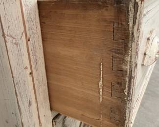 M8 - $175. Shabby Chic Vanity. Measures 41" wide x 18" deep x 72". Drawers all slide!