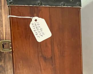 M80 - $30. Decorative Wooden Crates. Leather straps have all been torn off but the boxes themselves are in good condition. All open and can be used for display or storage. Largest is 17" x 9" x 10" tall. 