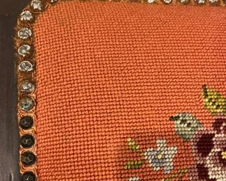 M30 - $20. Needlepoint Stool.  Measures 18" x 15" x 18.25" tall. A little wiggly. 