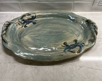 M132 - $25. Pottery Crab Platter. 