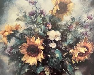 M50 - $20. Large Floral Print. Measures 27" x 33". 