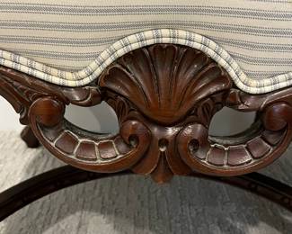 M32 - $60. Upholstered Bench. Measures 40" wide x 19"deep x 18" tall. Has some minor staining on upholstery. 