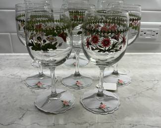 M131 - $30. 8 Pc Portmerion Wine Glasses