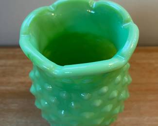M65 - $20. Jadeite Reproduction Vase. Measures 5 x 8" tall.
