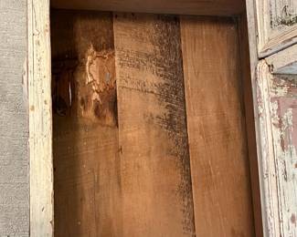 M8 - $175. Shabby Chic Vanity. Measures 41" wide x 18" deep x 72". Drawers all slide!
