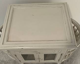 M42 - $75. Storage Cabinet with removable serving tray. Measures 37" wide x 18" deep x 31" tall. Sturdy and very pretty. 