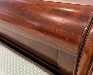 M34 - $225. King Bed Frame. NO Mattress included. Measures 81" wide x 95" long. Footboard is 36" tall. Headboard is 59" tall. 