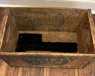 M79 - $30. Variety Club Golden Ginger Ale Crate. Measures 18.5" x 11" deep x 9.5" tall. 