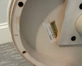 M39 - $40. Universal Furniture Small Side Table - off white. Measures 18" wide x 13" x 24" tall. 