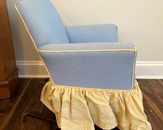 M83 - $50. Small Upholstered CHILDS Rocker. (Toddler Size!) Measures 21" wide x 20" deep x 24" tall. 