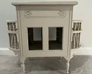 M42 - $75. Storage Cabinet with removable serving tray. Measures 37" wide x 18" deep x 31" tall. Sturdy and very pretty. 