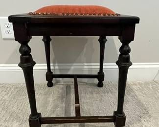 M30 - $20. Needlepoint Stool.  Measures 18" x 15" x 18.25" tall. A little wiggly. 