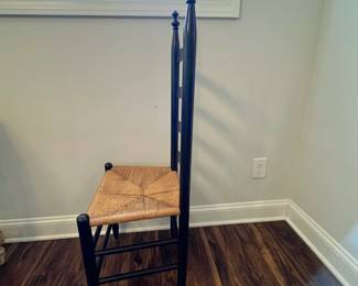 M23 - $575. Southern Season Farmhouse Dining Table & 6 Rush Seat Chairs. Table Measures 72" x 41" x 30.5" tall. 6 chairs are 17.5" wide x 18" floor to seat x 44.5" tall. Designed to look old but they are modern & sturdy!