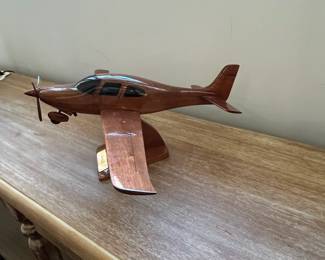 M92 - $40. Cirrus 22 Model Airplane Carving. (Nose has been repaired but you have to really look to see it.) Measures 22" wide x 14.5" deep x 8" tall. 