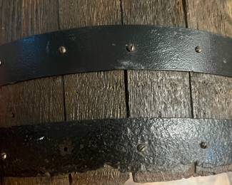 M70 - $60. Small Primitive Barrel with Metal straps. Measures 13" wide x 12" tall. 