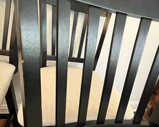 M88 - $160. Set of 4 Counter Height Stools. Measures 19" wide x 25" floor to seat x 42.5" to seat back.  They do "swivel" but its more just to get off not to swing back and forth. 