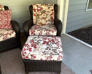 Chairs are 33" wide x 32" deep x 36" tall. 