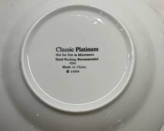 M93 - $150. "Classic Platinum" China.  Service for 16 of most pieces. Some minor wear on the trim. 