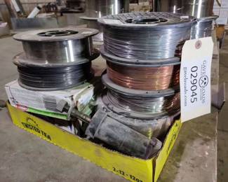 Assorted Spools of Welding Wire & Starter Motor