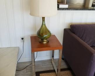 Accent table; table lamp