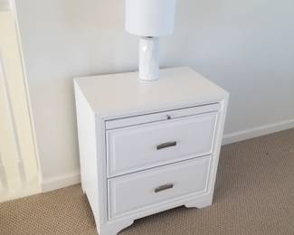 Matching 2-drawer nightstand; table lamp