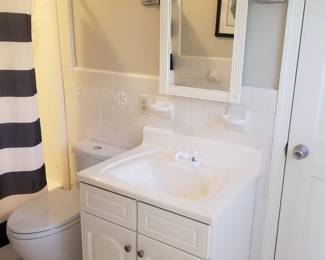 Bath vanity; vanity mirror; vanity lights; TOTO toilet