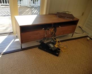 Teak entertainment console